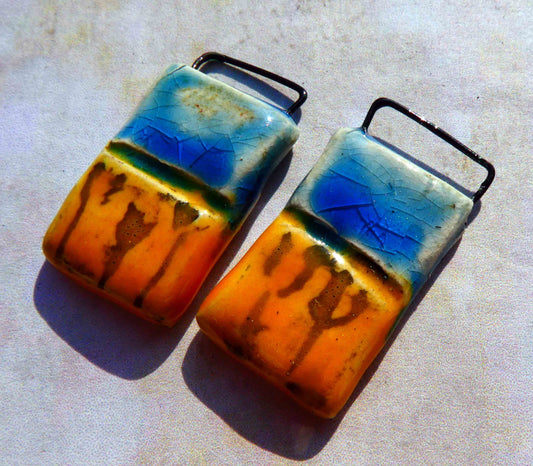 For Ukraine - Skies Over Wheatfield Tablet Earring Charms #4