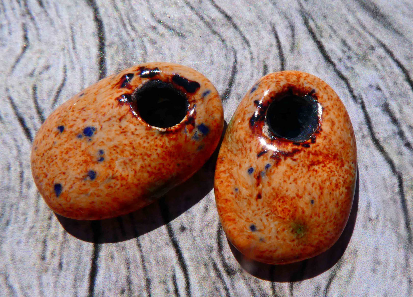 Ceramic Hagstone Pebble Drops -Tibet