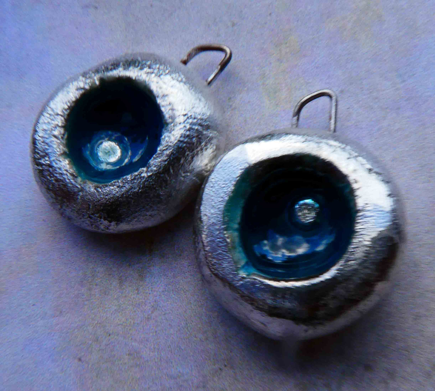 Ceramic Silvery Bowl Enamel Earring Charms -Genoa Blue