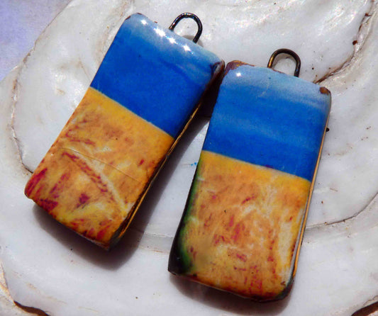 For Ukraine - Skies Over Wheatfield Decal Tablet Earring Charms #1