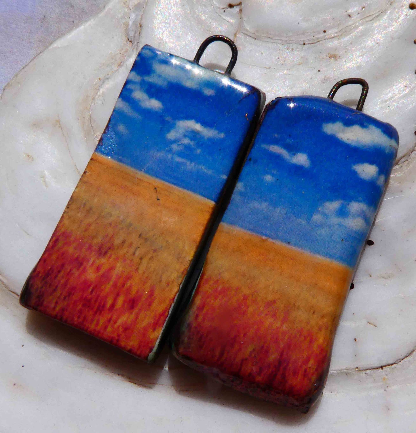 For Ukraine - Skies Over Wheatfield Decal Tablet Earring Charms #2