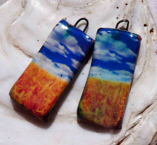 For Ukraine - Skies Over Wheatfield Decal Tablet Earring Charms #3