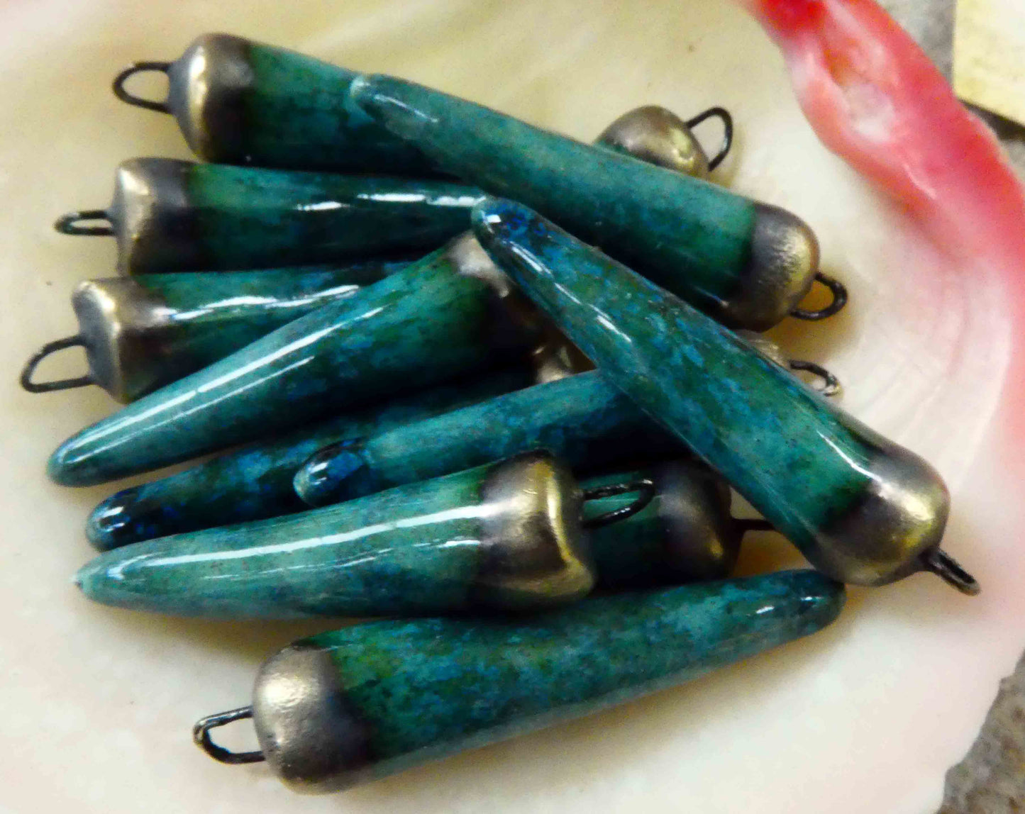 Ceramic Spikes Earring Charms - Bora Bora