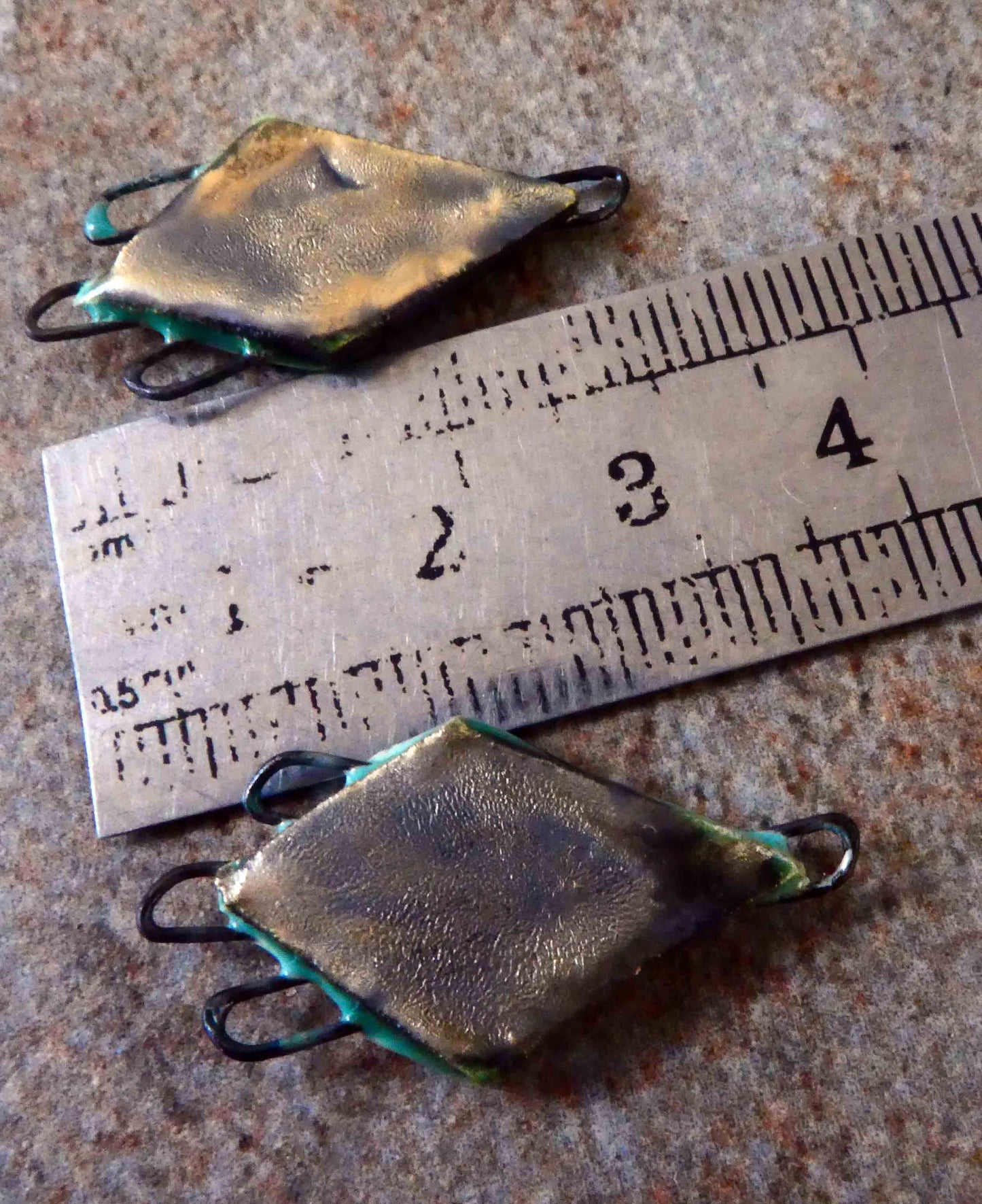 Ceramic Long Diamond Earring Connectors -Lime