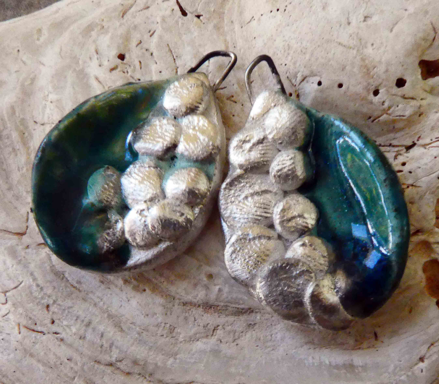 Ceramic Granule Silvery Earring Charms -Bora Bora