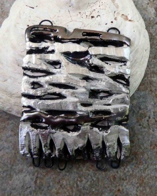 Mixed Ceramic Carved Necklace Connector