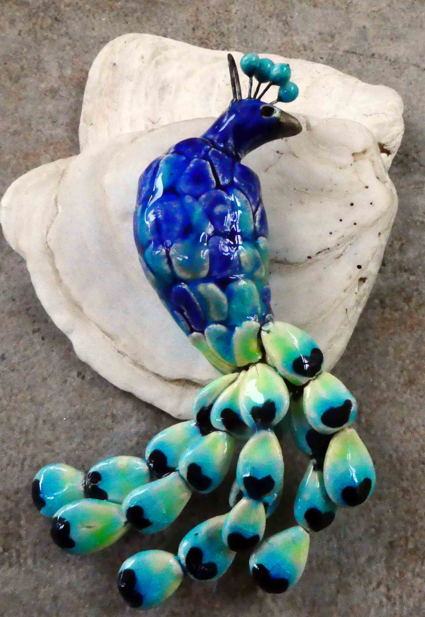Ceramic Peacock Pendant