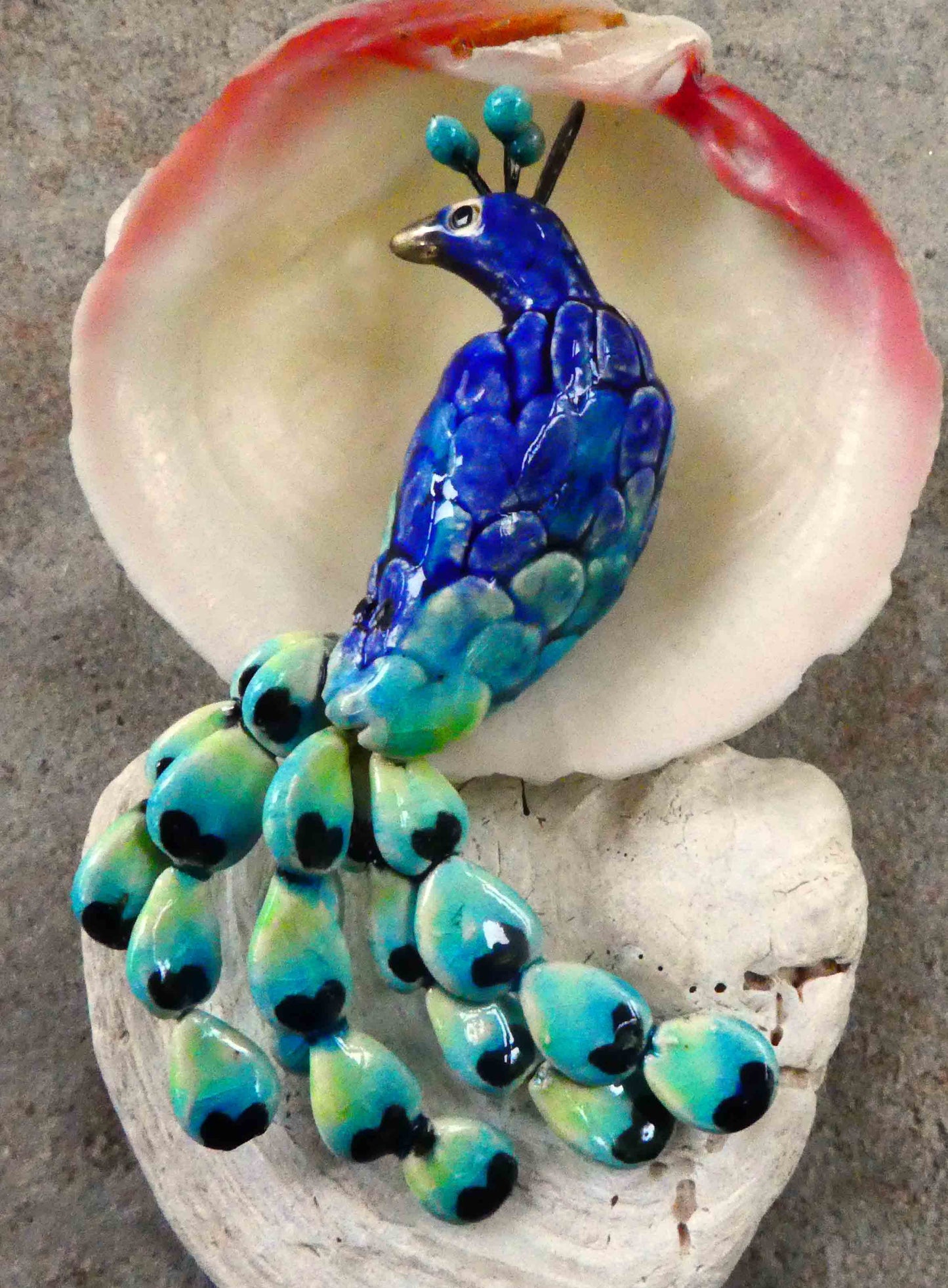 Ceramic Peacock Pendant