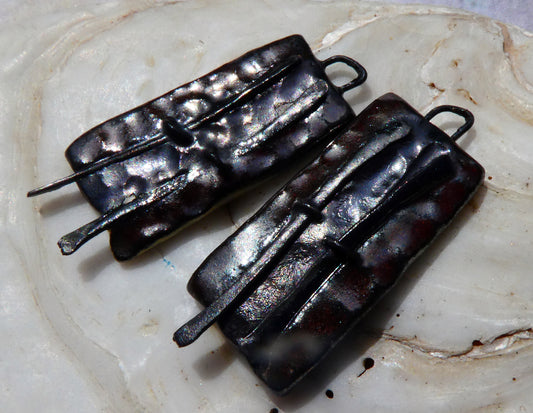Ceramic Dimpled Tablet and Stick Earring Charms - Gloria