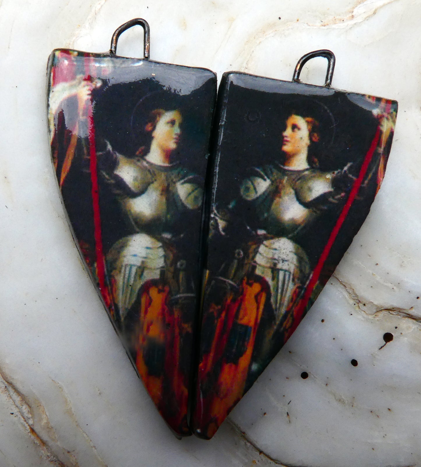 Warrior Women Decal Drop Earring Charms - Joan of Arc