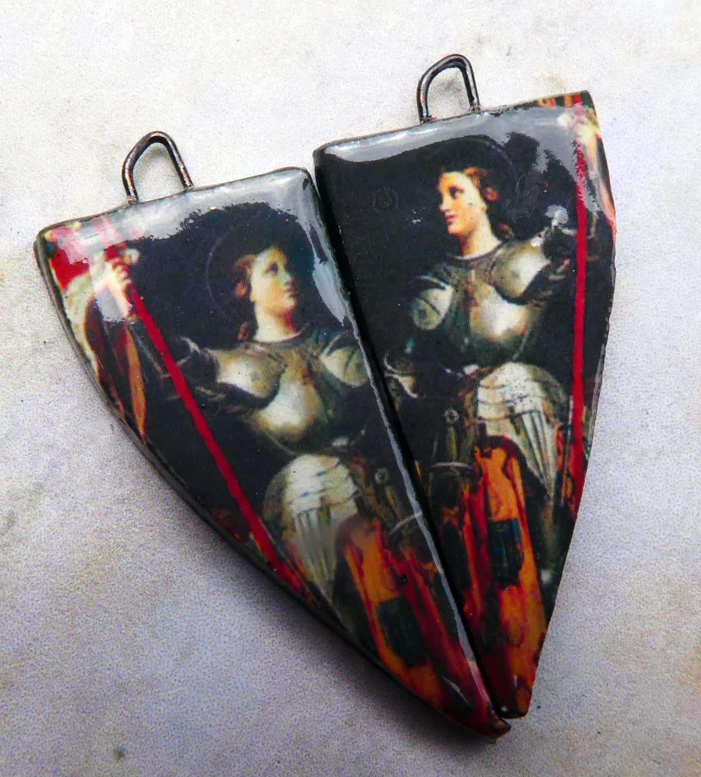 Warrior Women Decal Drop Earring Charms - Joan of Arc