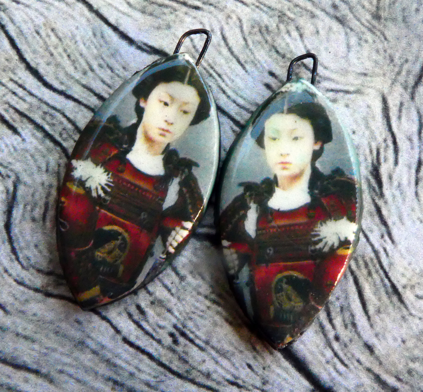 Warrior Women Decal Drop Earring Charms - Onna-Bugeisha