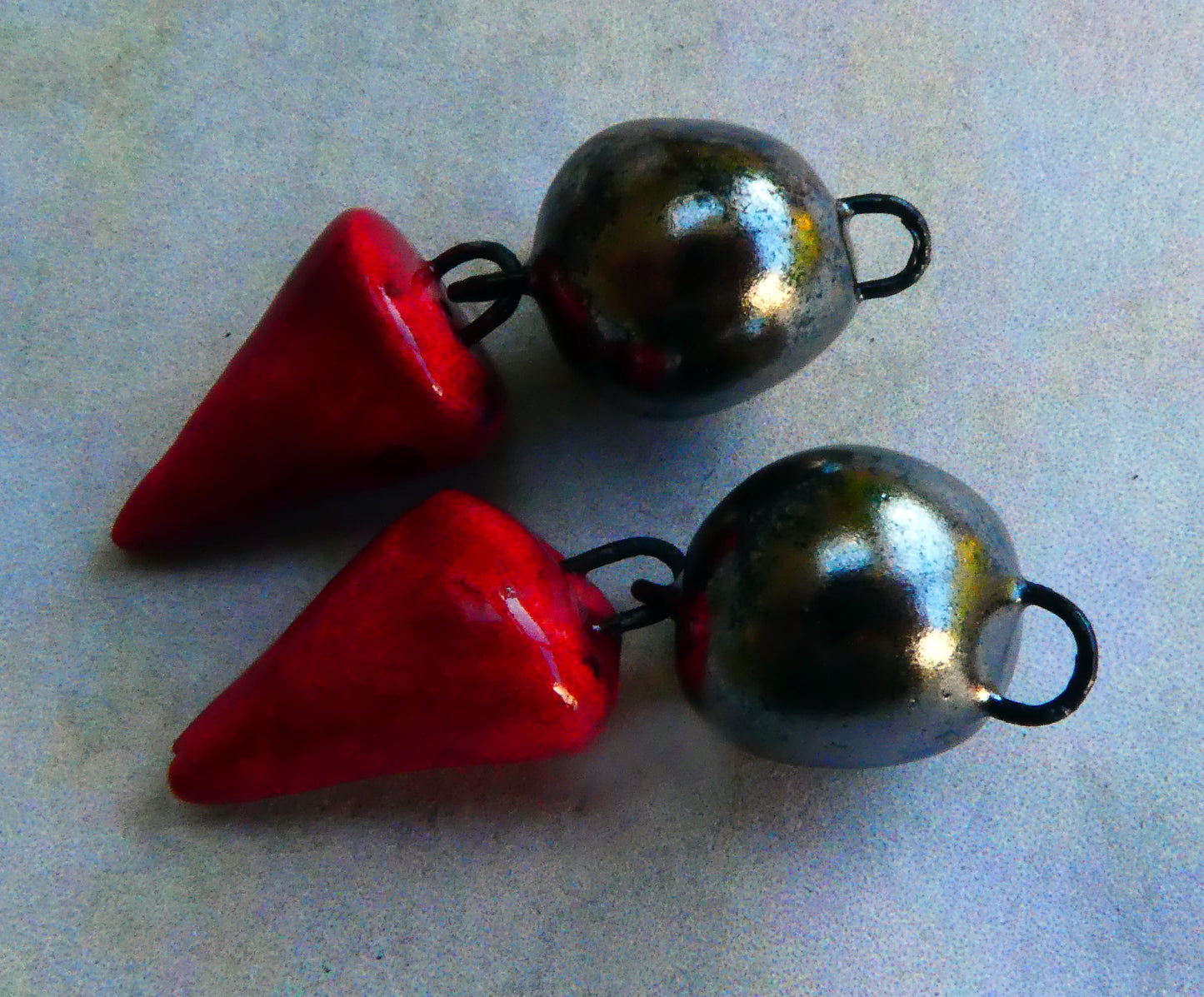 Ceramic Bobble and Spikelet Dangles - Gloria and Red