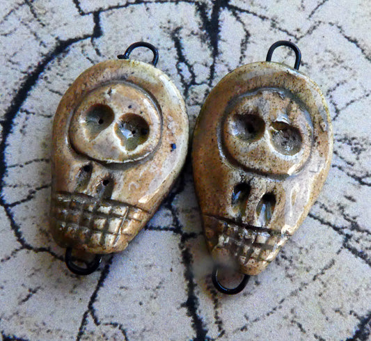 Ceramic Simple Souls- Skulls Connectors- Andromeda