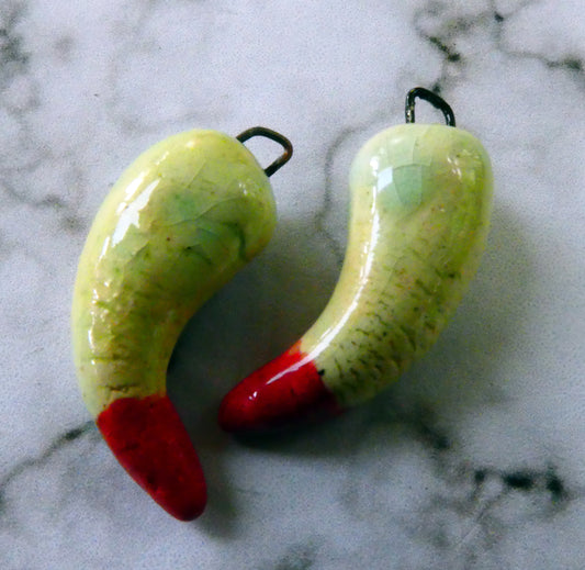 Ceramic Bloody Fang or Claw Earring Charms