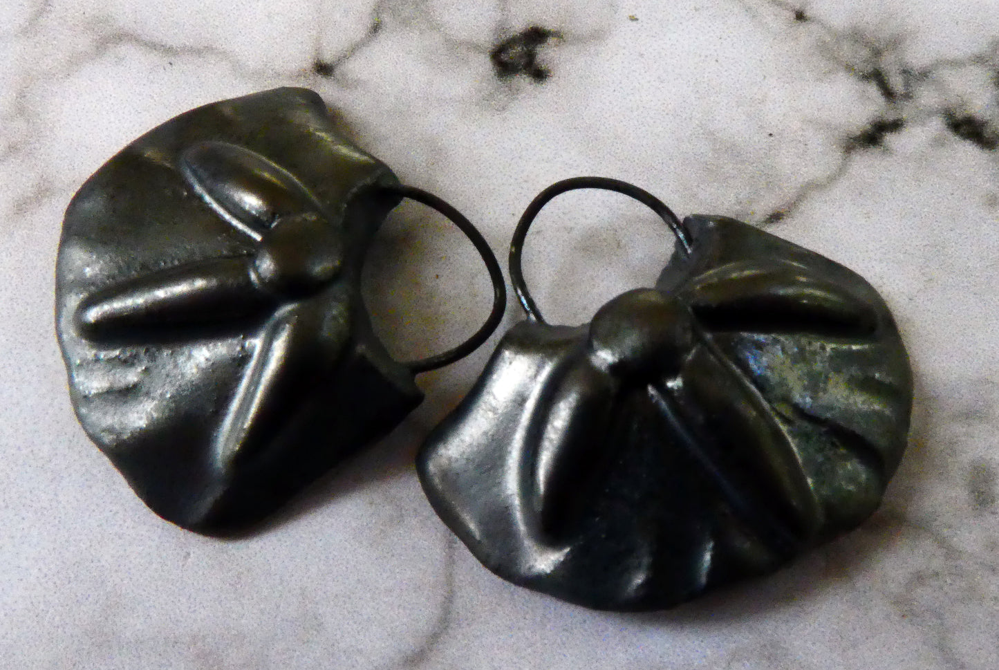 Ceramic Wedge Earring Charms - Pewter