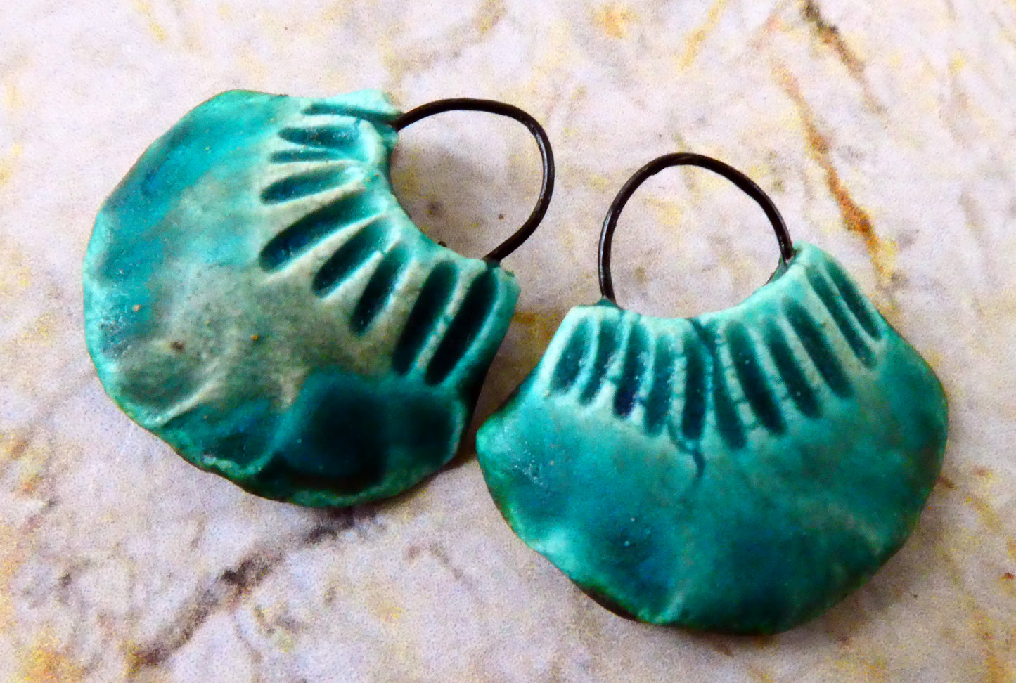 Ceramic Wedge Earring Charms - Antique Turquoise