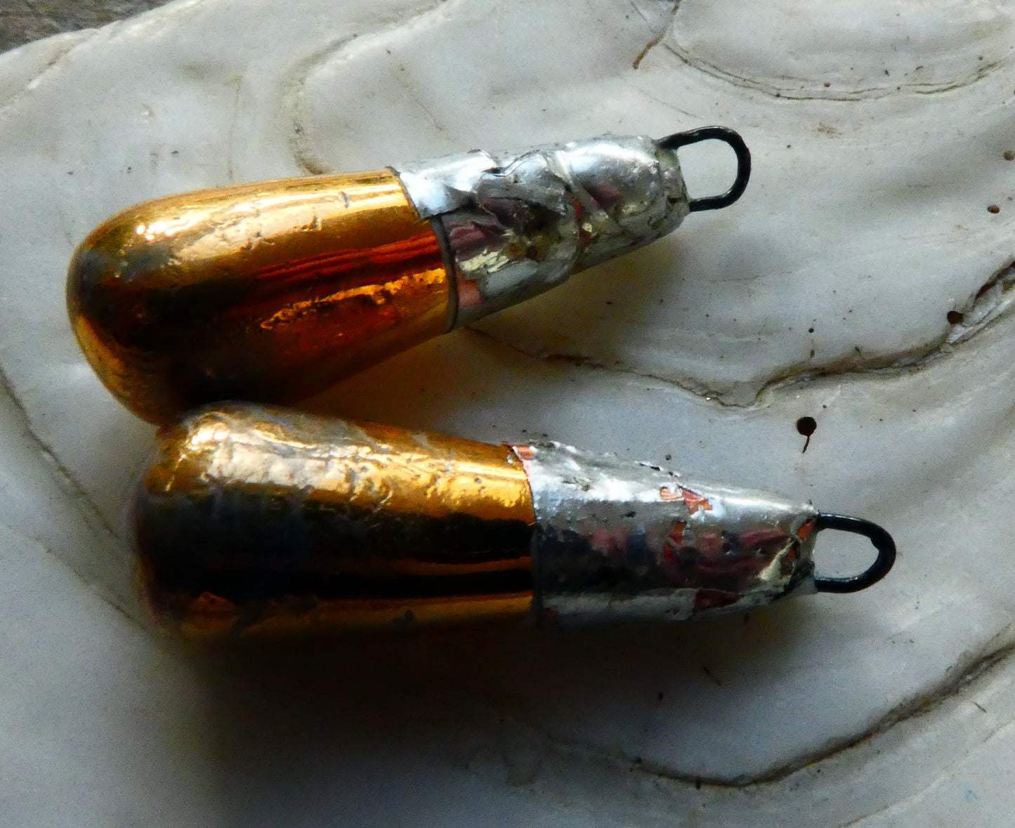 Ceramic Metallic Baton Charms -Gold Lustre