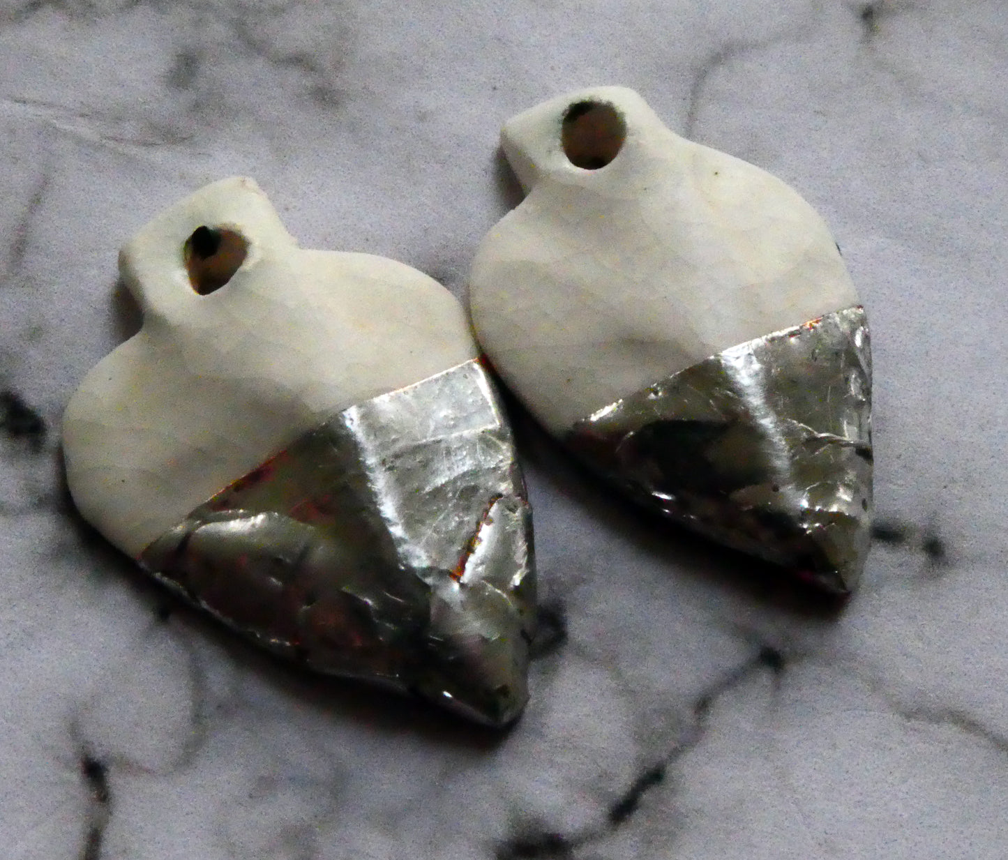 Porcelain Metallic Ice Shard Charms