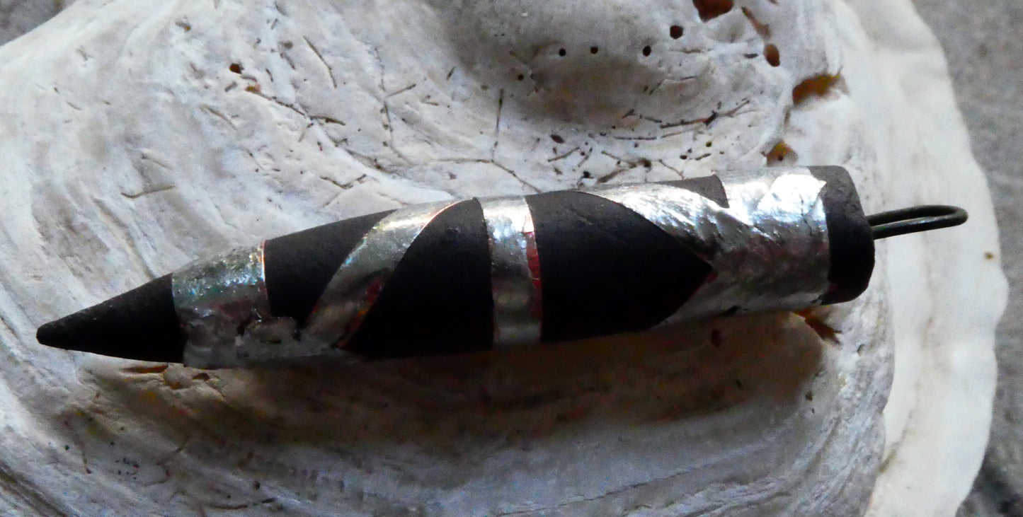 Ceramic Metallic Black Spike Pendant