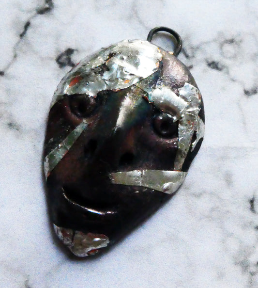 Ceramic Scorched Metal Head Pendant