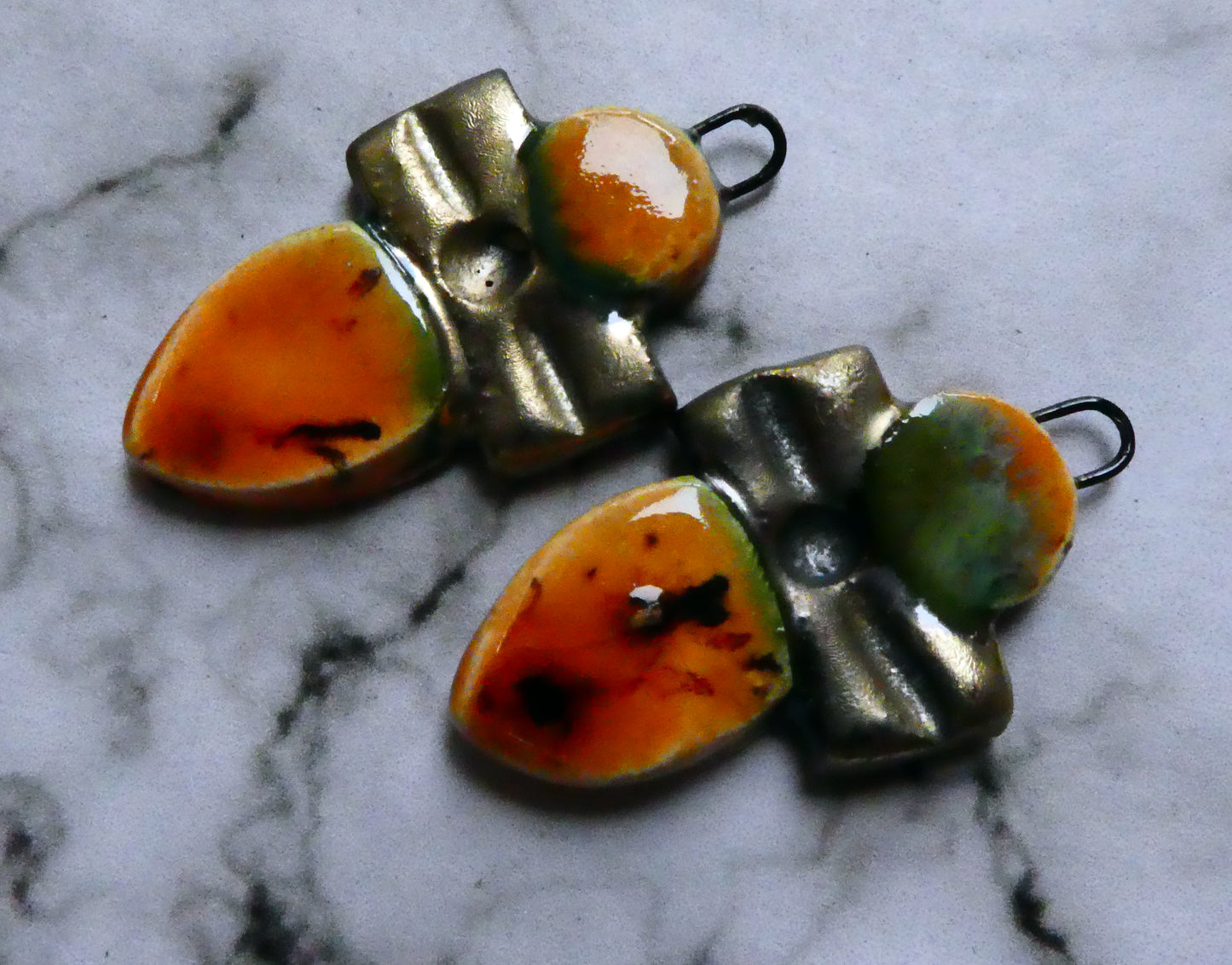 Ceramic Stack Earring Charms -Oriental Caramel