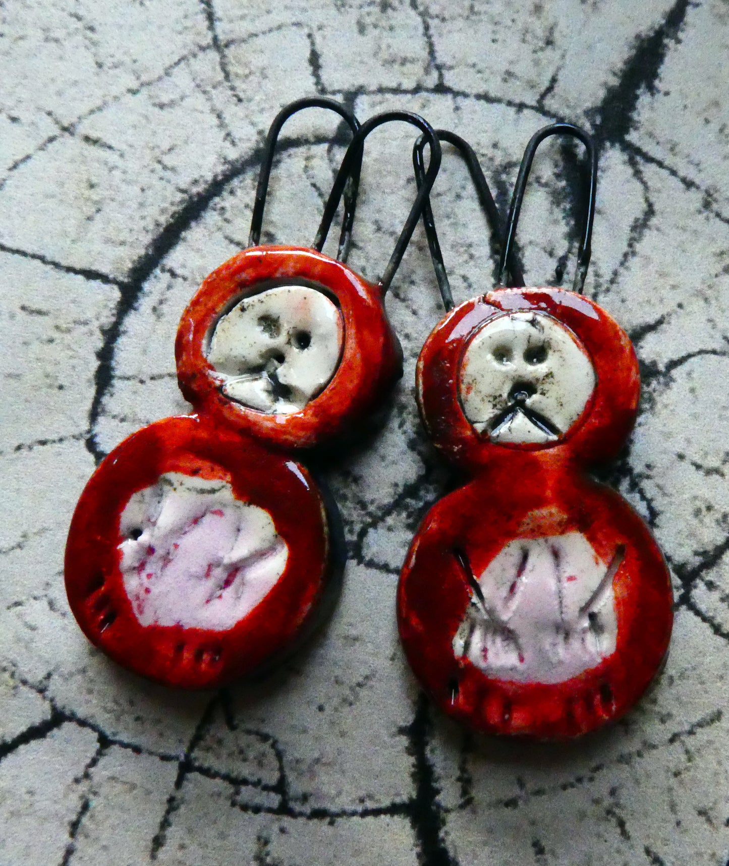 Ceramic Simple Souls Earring Charms - Easter Bunnies - Indian Summer