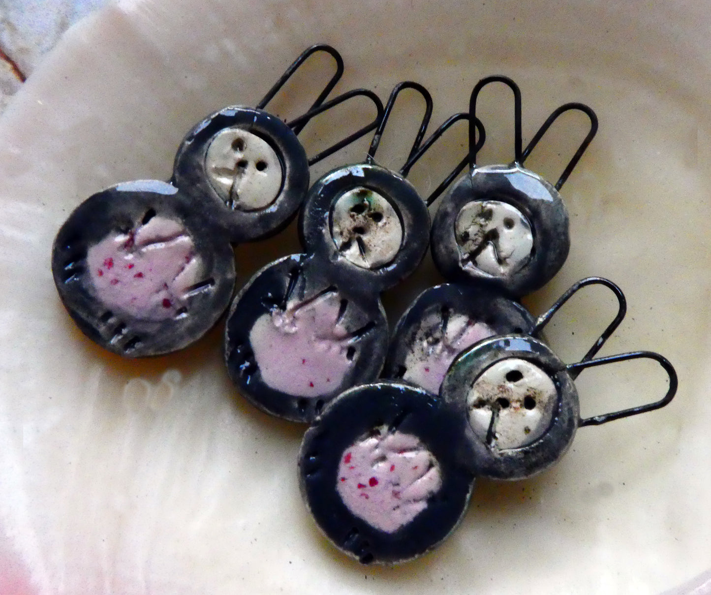 Ceramic Simple Souls Earring Charms - Easter Bunnies - Licorice
