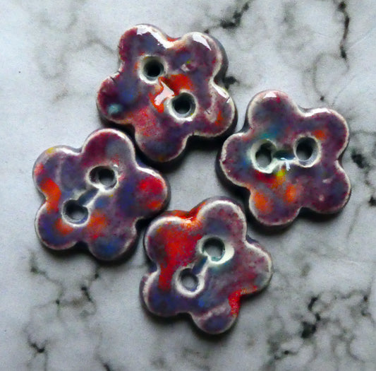 Ceramic Buttons - Flowers - Floral Fantasy