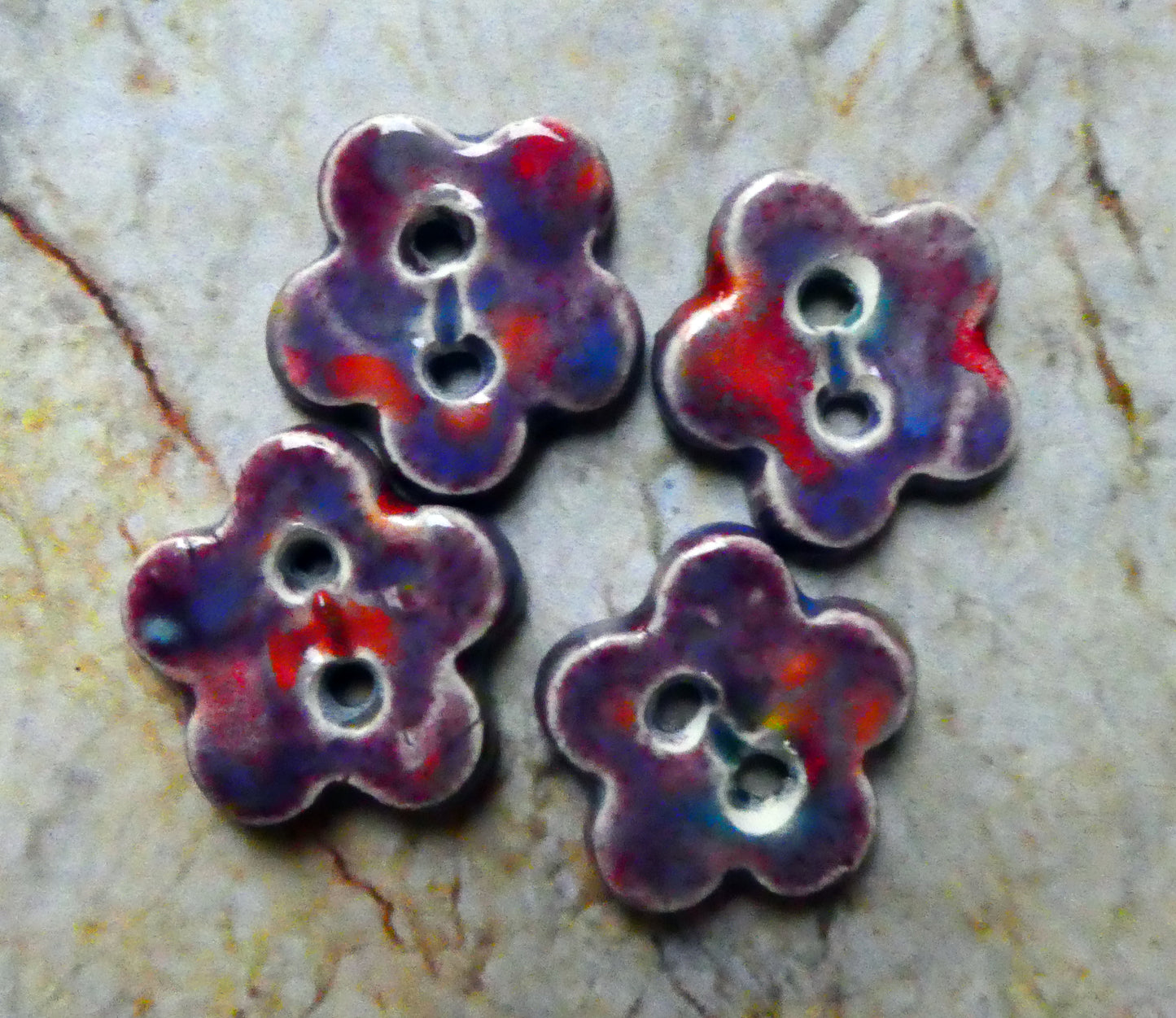 Ceramic Buttons - Flowers - Floral Fantasy
