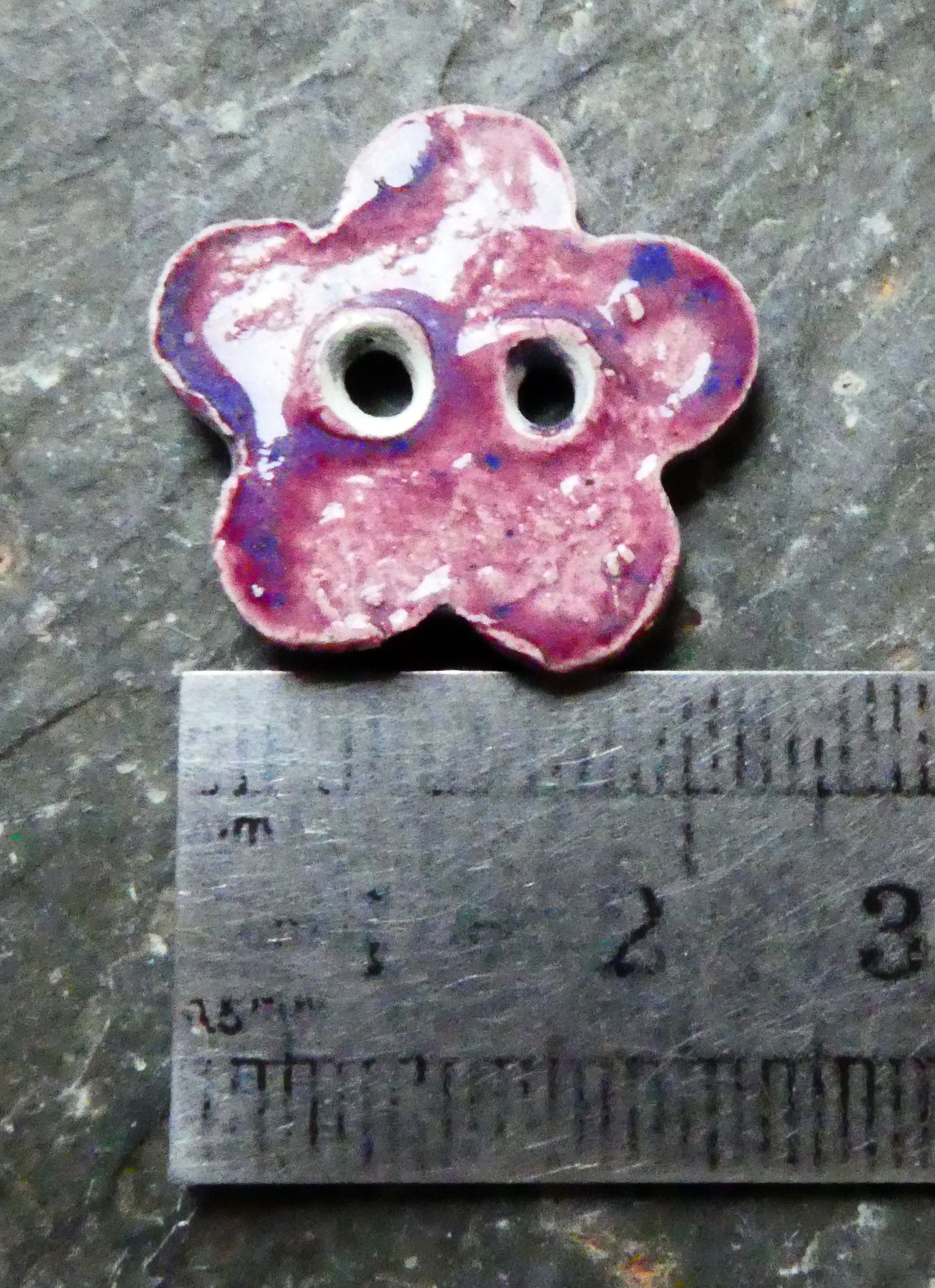 Ceramic Buttons - Flowers - Plum Jelly