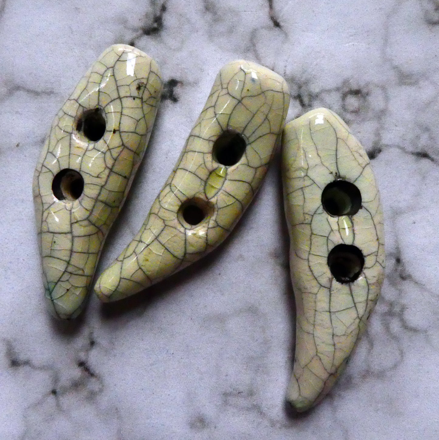 Ceramic Buttons - Crackle Toggles