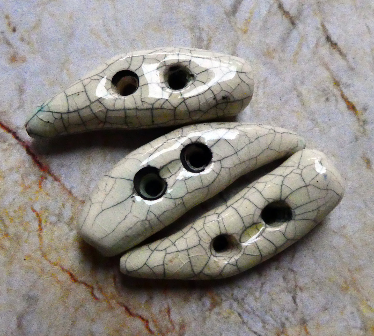 Ceramic Buttons - Crackle Toggles