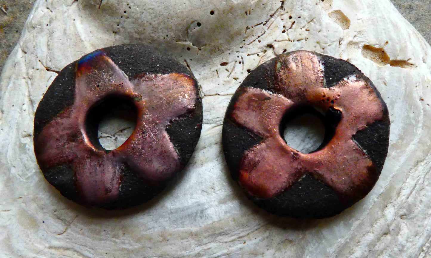 Ceramic Scorchy Disc Earring Charms #1
