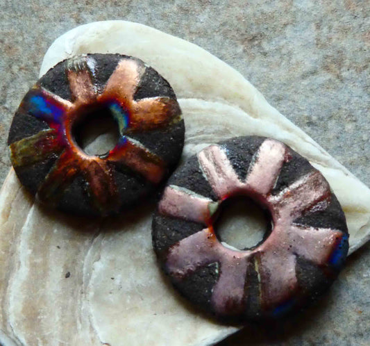 Ceramic Scorchy Disc Earring Charms #2