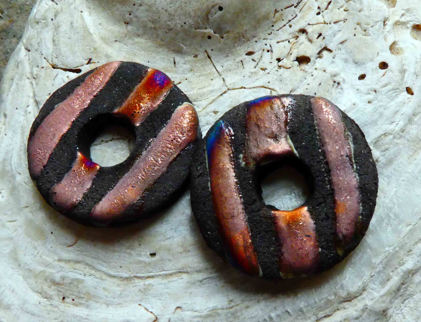 Ceramic Scorchy Disc Earring Charms #3