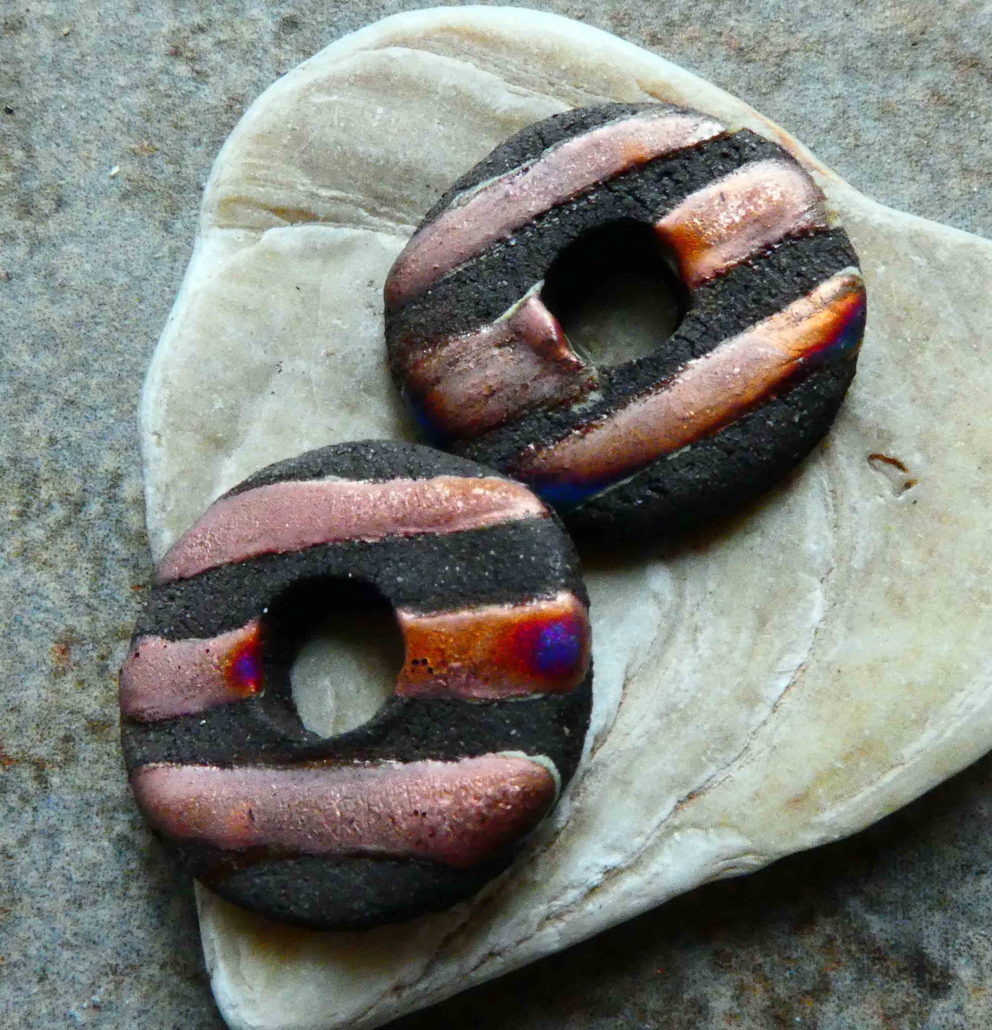 Ceramic Scorchy Disc Earring Charms #3