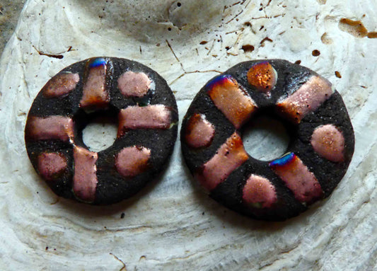 Ceramic Scorchy Disc Earring Charms #4