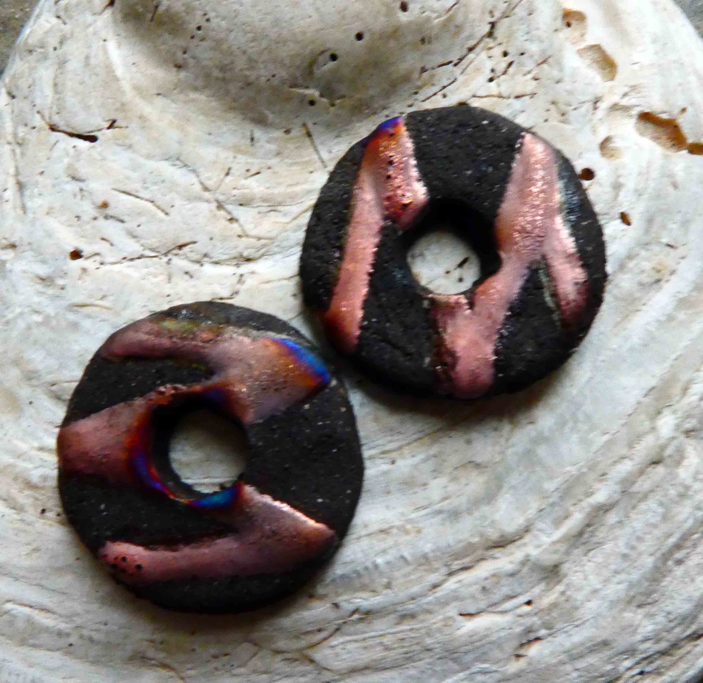 Ceramic Scorchy Disc Earring Charms #6