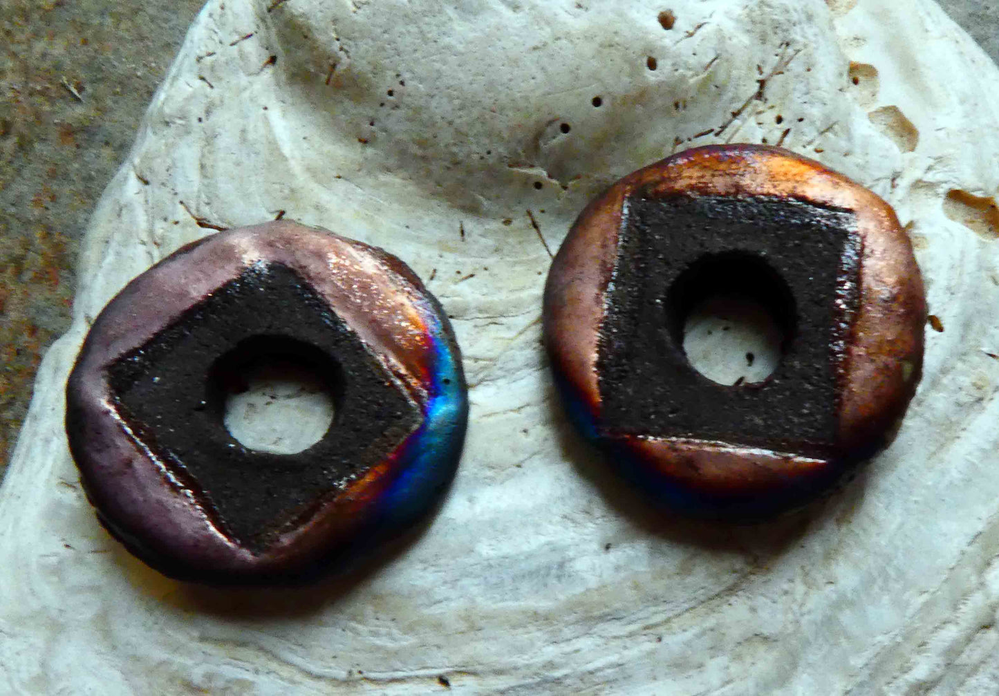 Ceramic Scorchy Disc Earring Charms #7