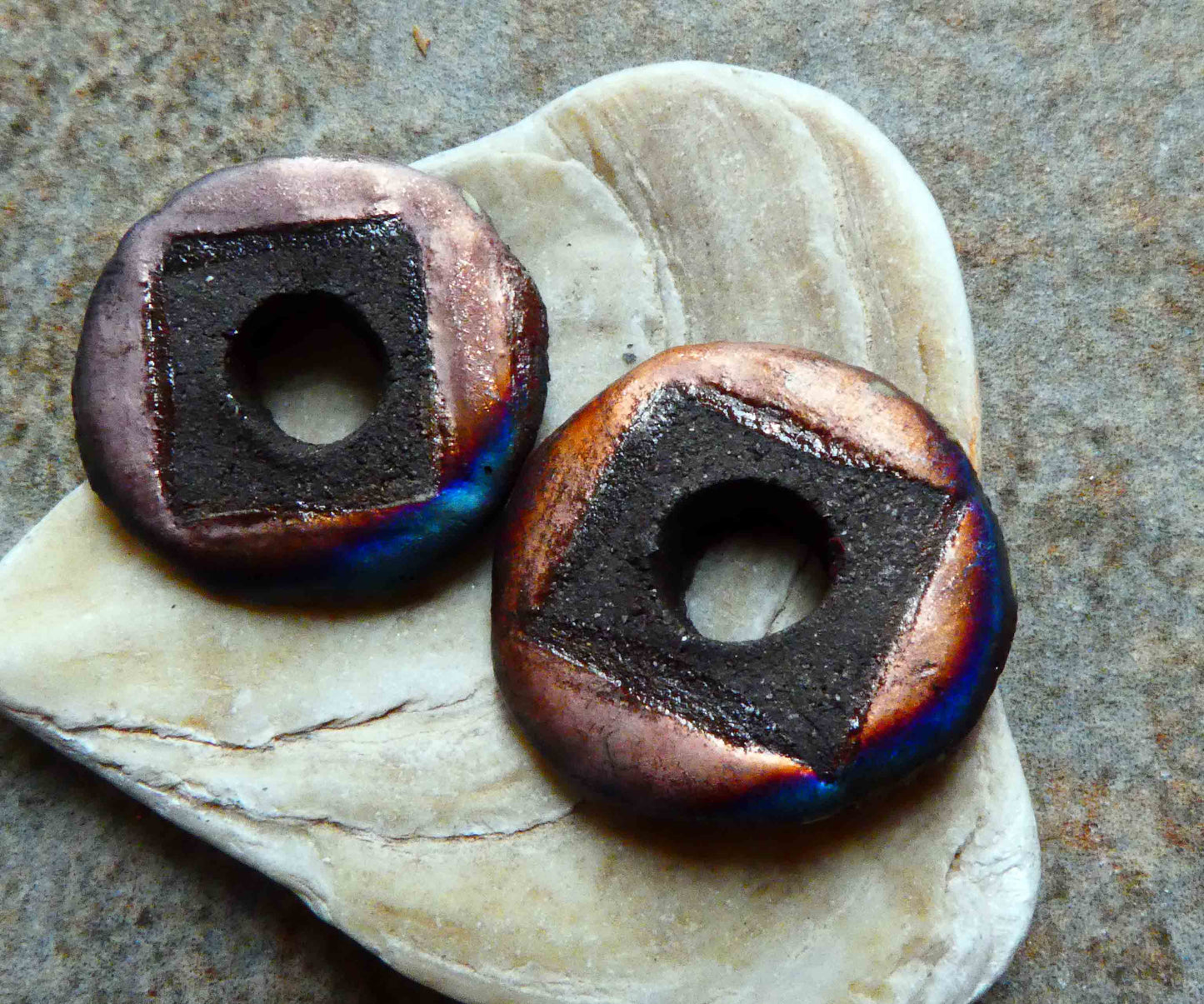 Ceramic Scorchy Disc Earring Charms #7