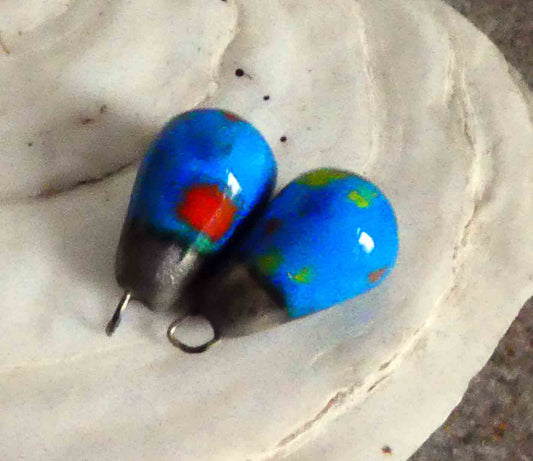 Ceramic Bronzy Drop Earring Charms - Blueberry Bubblegum