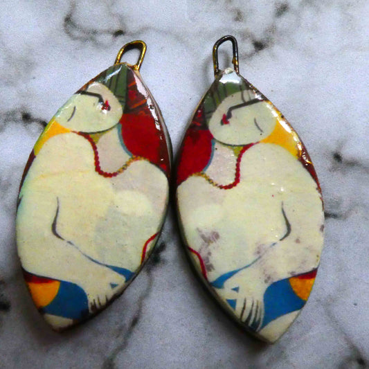 Ceramic Picasso Earring Drops -  Le Reve