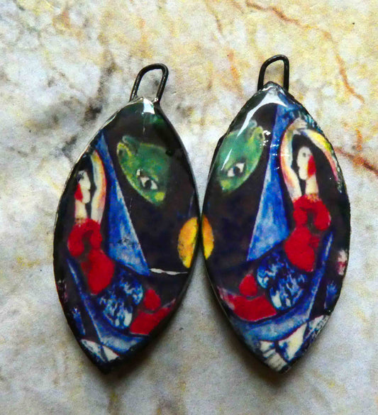 Ceramic Chagall Earring Drops #1