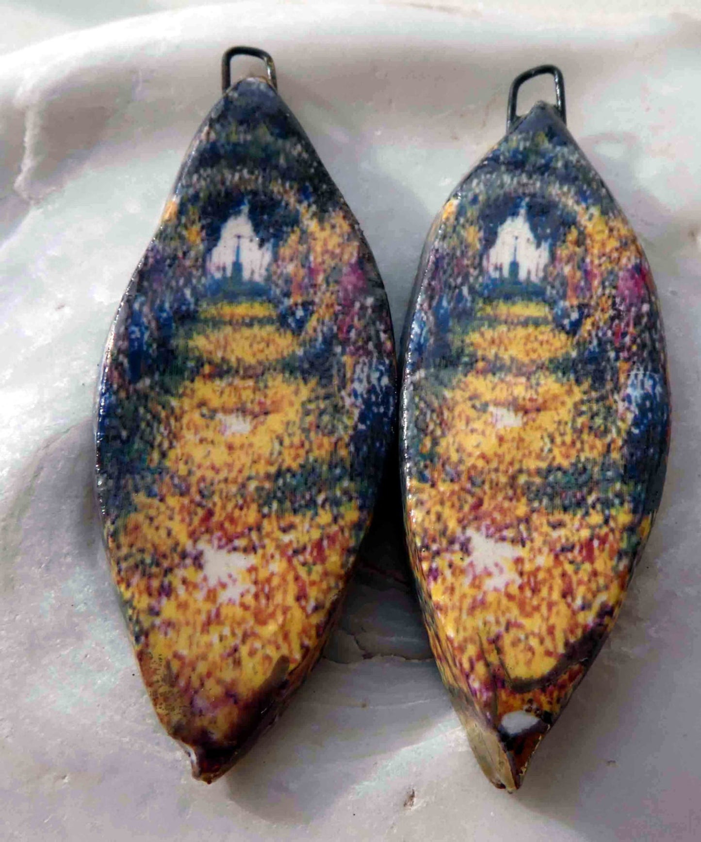 Ceramic Decal Monet Earring Charms#1