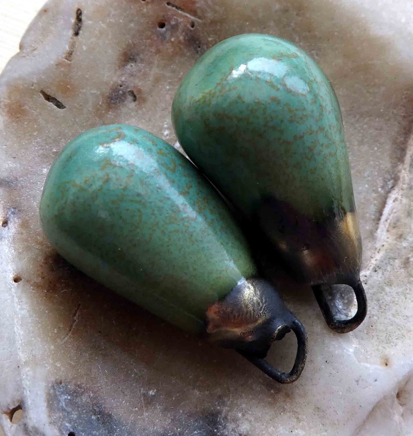 Ceramic Drops Earring Charms - Tidal Pool