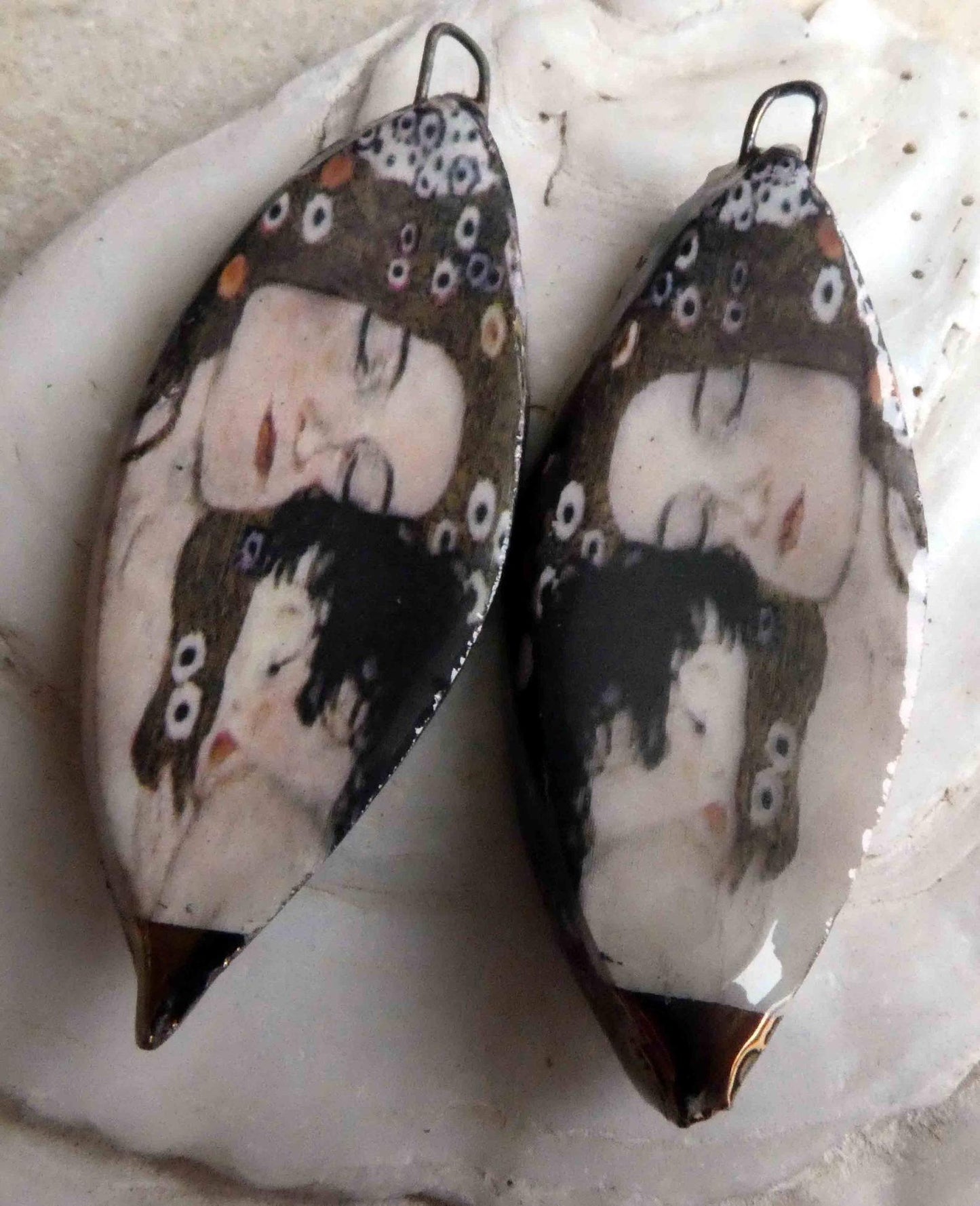 Ceramic Klimt Drops Earring Charms#2