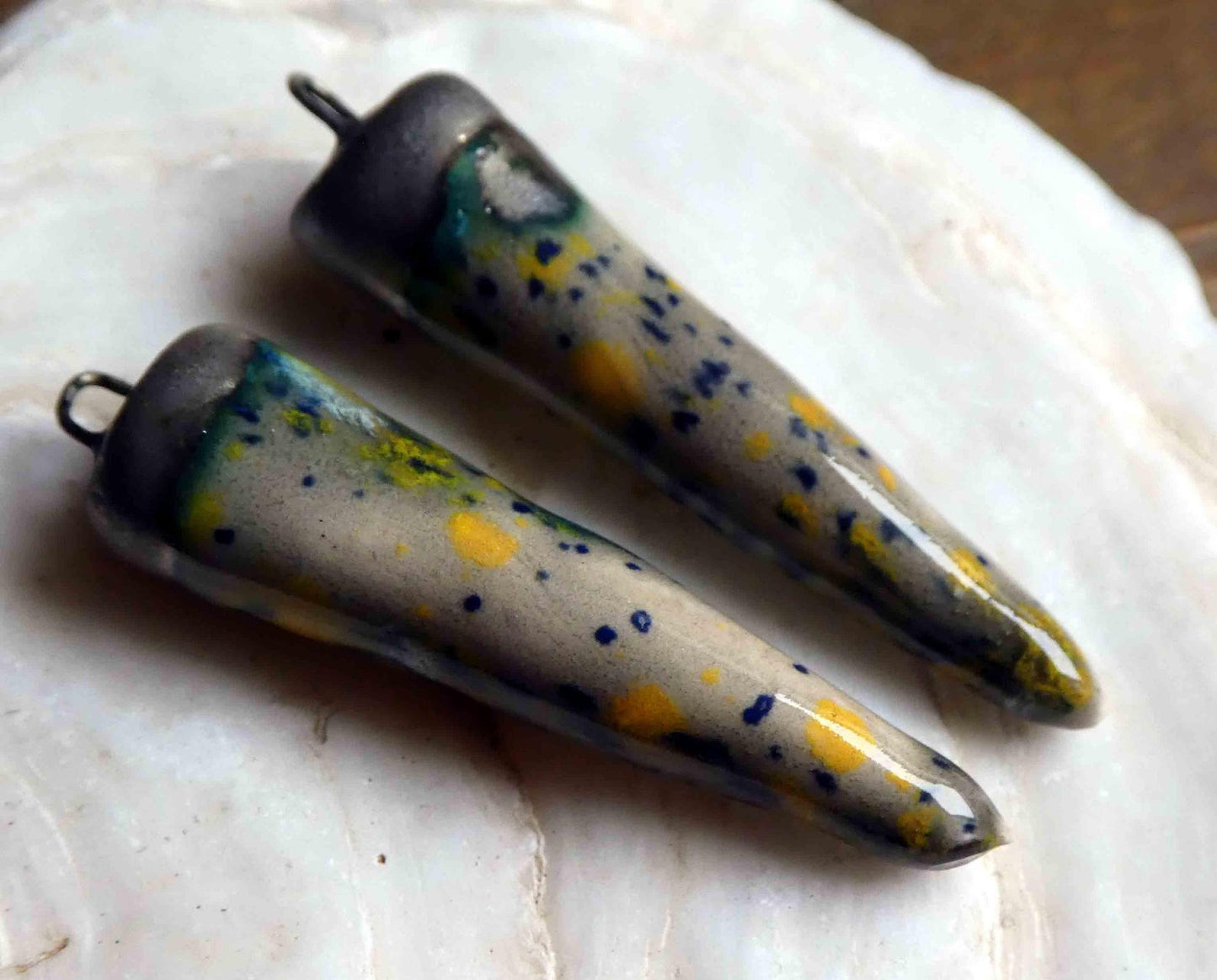 Ceramic Spikes Earring Charms - Fireflies