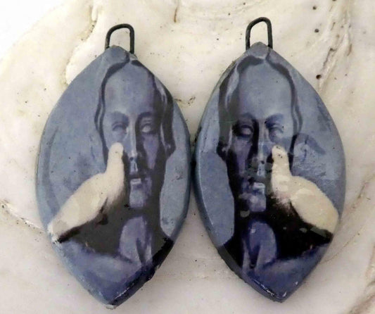 Ceramic Decal Magritte Earring Droppers #7