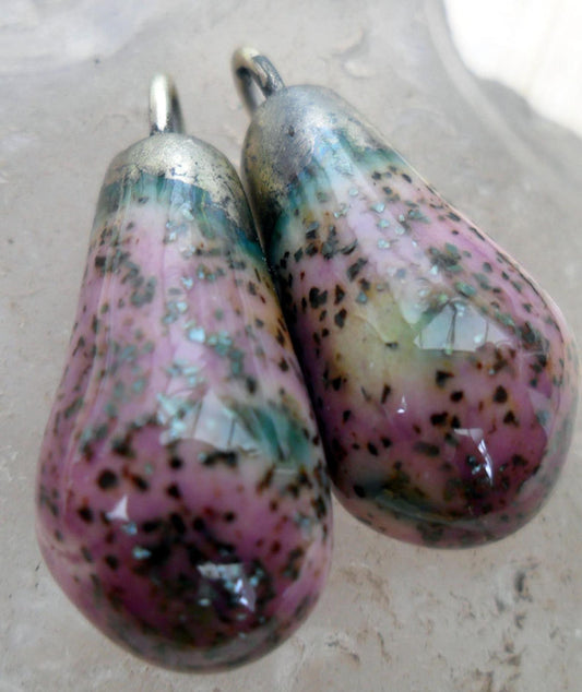 Ceramic Drops Earing Charms -Amethyst Shimmer